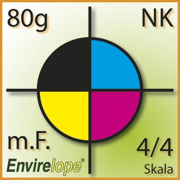 KH C6/5 NK MF 80, Envirelope, 4/4 farbig ISO-Skala bedruckt